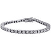 1 Row Sterling Silver Genuine Round Diamond Tennis Bracelet 7.25" Links 1.01 CT.