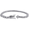 1 Row Sterling Silver Genuine Round Diamond Tennis Bracelet 7.25" Links 1.01 CT.