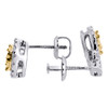 Diamond Earrings 14K White Gold Round Circle Design Fashion Danglers 0.90 Tcw.