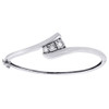 Ladies Diamond Bangle .925 Sterling Silver Round Cut Fanook Set Bracelet 0.10 Ct