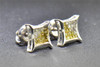 Yellow Diamond Studs 10K White Gold 1/3 CT Princess Cut Pave Kite Shape Earrings