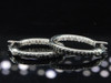 Ladies 10K White Gold Black & White Diamond In & Out Hoops Earrings 0.25 Ct.