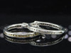Ladies 10K White Gold Black & White Diamond In & Out Hoops Earrings 0.25 Ct.