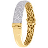 Diamond Dome Bangle 10K Yellow Gold Ladies Round Cut Pave Bracelet 4.95 Ctw.