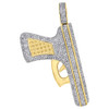 10-karätiger Gelbgold-Anhänger mit echten runden Diamanten für Handfeuerwaffen und Pistolen, 5,4 cm (5,4 cm) Anhänger, 1,68 ct