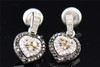 Black & Brown Diamond Heart Earrings Ladies .925 Sterling Silver Danglers 1/2 Ct