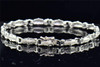 Ladies 10K White Gold .33 Ct. Pave Diamond Round Cut Link Designer Bracelet 7"