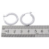 10K White Gold Diamond In & Out Hoops 0.85" Long Round Hinged Earrings 1.50 Ct.
