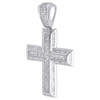 Diamond Cross Pendant Mens .925 Sterling Silver Pave Religious Charm 1.10 Tcw.