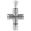 Diamond Cross Pendant Mens .925 Sterling Silver Pave Religious Charm 1.10 Tcw.