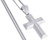 Diamond Cross Pendant Mens .925 Sterling Silver Pave Religious Charm 1.10 Tcw.