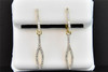 Diamond Tear Drop Dangle Earrings 10K Yellow Gold Round Cut 1/4 Ct Snap Closure