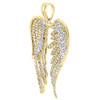 Diamond Angel Wings Pendant .925 Sterling Silver Round Pave Charm 0.75 Ct.