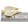 Diamond Angel Wings Pendant .925 Sterling Silver Round Pave Charm 0.75 Ct.