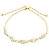 10K Yellow Gold Diamond Pointed Oval Infinity Bolo Bracelet 10" - 0.25 CT.