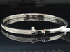 Ladies 14K White Gold Round Diamond Pave Set Bangle Bracelet 1.00 Ct.