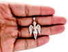 Mini Angel Cherub Real Diamond Pendant .925 Charm 0.25 Ct with Moon-cut Chain