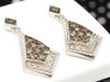 Brown Diamond Earrings Ladies .925 Sterling Silver Round Danglers 0.19 Tcw.