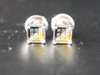 MENS LADIES WHITE GOLD 5MM DIAMOND SQUARE STUD EARRINGS