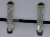 Diamond Huggie Earrings 10K Two Tone Gold Round Cut Pave 0.15 Ct Hoops