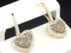 Ladies 10K Yellow Gold White & Brown Champagne Diamond Danglers Earrings 0.64 Ct