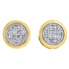 10K Yellow Gold Round Diamond Pave 6.4mm Mini Circle Stud Earrings 0.05 Ct.