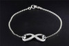 Diamond Heart Infinity Bracelet 10K White Gold 0.11 Ct Charm