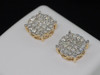 MENS LADIES 14K YELLOW GOLD 1C DIAMOND STUD EARRINGS