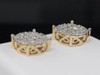 MENS LADIES 14K YELLOW GOLD 1C DIAMOND STUD EARRINGS