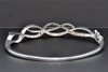 Black Diamond Swirl Bangle .925 Sterling Silver Round Cut Pave Bracelet 0.39 CT