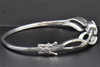 Black Diamond Swirl Bangle .925 Sterling Silver Round Cut Pave Bracelet 0.39 CT