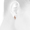 10K Rose Gold Brown Diamond Two Stone Love & Friendship Drop Earrings 0.65 CT.