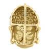 Diamond Buddha Pendant Mens 10K Yellow Gold Round Pave Head Charm 0.44 Tcw.
