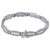 10K White Gold Ladies Baguette Diamond Fashion Designer 7" Link Bracelet 3 Ct.