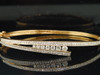 Diamond Journey 7 Stone Bangle 14K Yellow Gold Round Cut Prong Bracelet 1 Ctw.