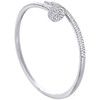 14K Solid White Gold Round Diamond Nail Bangle Size 20cm Unisex Bracelet 2 CT.