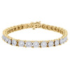 Diamond Fashion Tennis Bracelet Round Cut Solitaire Look 14K Yellow Gold 3.78 Ct