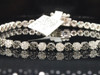 White & Black Diamond 10K White Gold Link Designer Flower Bracelet 2.36 Ct.