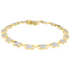 Diamond XOXO Bracelet Ladies 10K Yellow Gold Round Cut Pave Link Design 0.53 Tcw