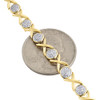 Diamond XOXO Bracelet Ladies 10K Yellow Gold Round Cut Pave Link Design 0.53 Tcw