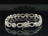 Ladies 14K White Gold 2.98 ct. Diamond Round Halo Link Bracelet 7.25"