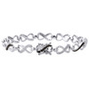 .925 Sterling Silver Black Diamond Infinity Tennis Link Bracelet 7.5" 0.33 Ct.