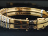 14K LADIES WOMENS YELLOW GOLD 2 CT BAGUETTE & ROUND CUT DIAMOND BANGLE BRACELET