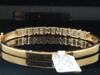 14K LADIES WOMENS YELLOW GOLD 2 CT BAGUETTE & ROUND CUT DIAMOND BANGLE BRACELET