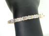 14K LADIES WOMENS YELLOW GOLD 2 CT BAGUETTE & ROUND CUT DIAMOND BANGLE BRACELET