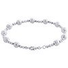 bracelet fantaisie pour femme en or blanc 14 carats, coupe lune, lien en perles de bonbon, 6 mm, 7,5 pouces