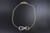 14K Yellow Gold Ladies Brown Diamond Heart Charm Infinity Bracelet 7" 0.35 Ct.