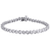 Diamond S-Link Tennis Bracelet Ladies .925 Sterling Silver Round Cut 7" 0.11 Ct