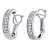 10K White Gold Genuine Diamond Hoops 0.60" Ladies Pave Huggie Earrings 0.26 Ct.