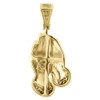 Diamond Praying Hands Pendant Mens 10K Gold Round Pave Mini Charm 0.15 Tcw.